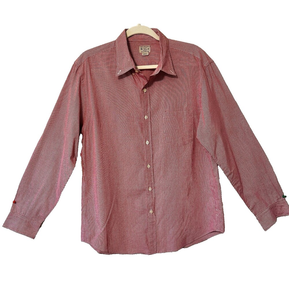 J Crew Shirt Mens Large Button Up Long Sleeve Red Plaid